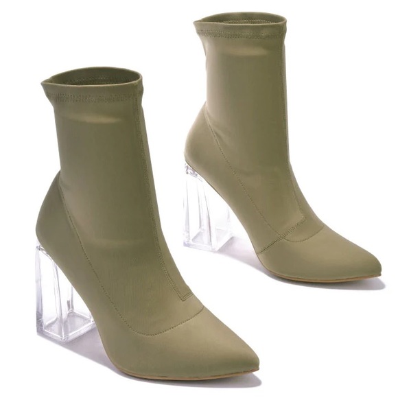 Taupe clear heeled bootie - Picture 2 of 4